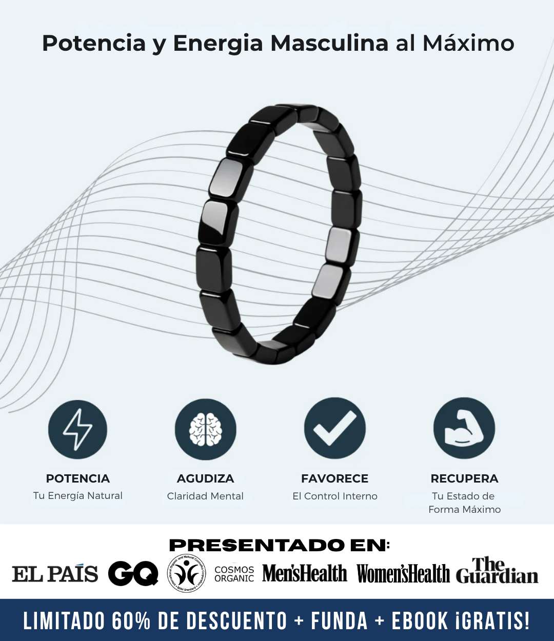 Brazalete de Hematita Hemax® — El Aliado del Rendimiento Masculino